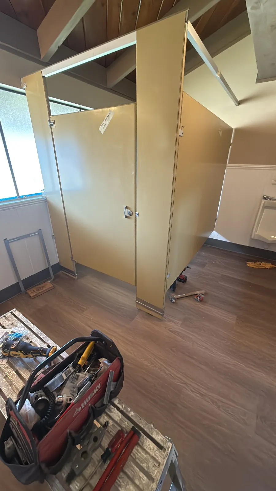 Interior preparation during a completed commercial renovation in Norwalk