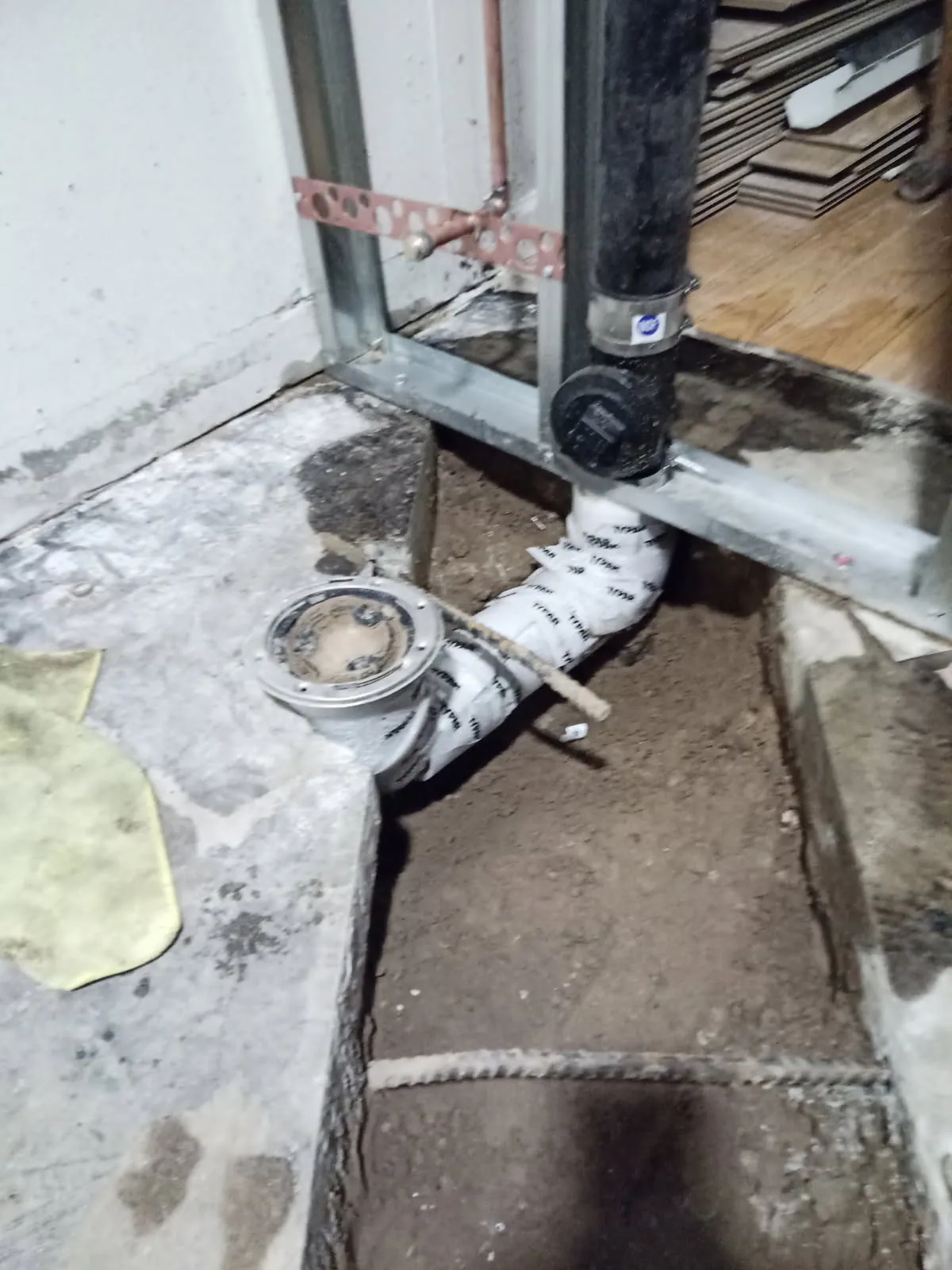 Restroom plumbing work during a completed ADA restroom remodel in Torrance